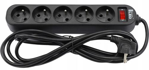 Przedłużacz Listwa Zasilająca 3 Metry 5 Gniazd Z Podświetlanym Włącznikiem na Arena.pl
