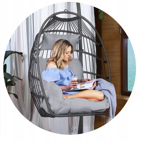 FOTEL OGRODOWY WISZĄCY + GRATIS SZARE PODUSZKI na Arena.pl