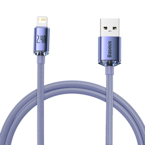 KABEL BASEUS CRYSTAL SHINE USB/LIGHTNING 2.4A 1.2M PURPLE zdjęcie 1
