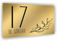 Tabliczka Tablica ADRESOWA ZŁOTA DIBOND 40x30 numer domu ulica KWIATY