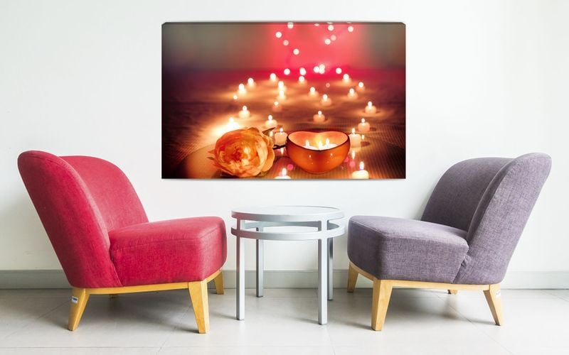 Foto obraz na płótnie "Romantyzm wśród blasku świec" 40x30 zdjęcie 1