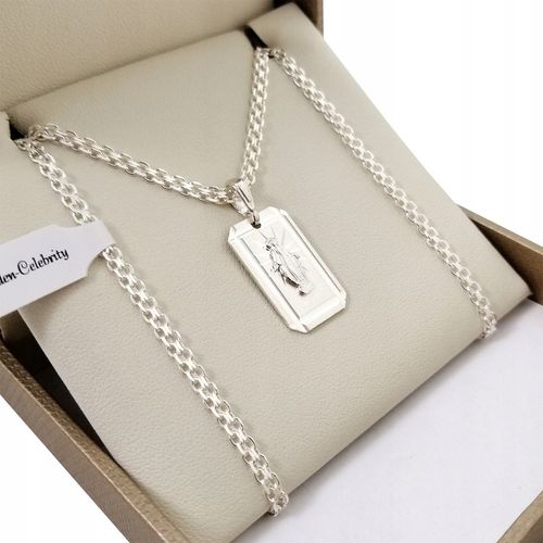 SREBRNY ŁAŃCUSZEK BISMARK+MEDALIK CUDOWNY 925 NASZYJNIK DLA CHŁOPCA+GRAWER na Arena.pl