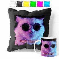 ZESTAW: KUBEK + POSZEWKA - SŁODKI KOTEK KOT - PREZENT WIELE WZORÓW + IMIĘ