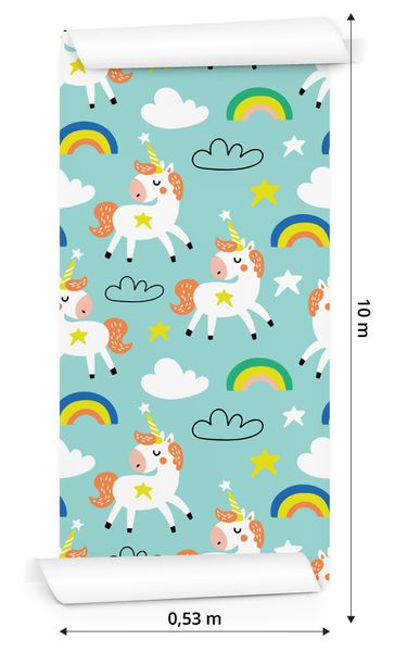 Tapeta Dla Dzieci - Śpiące Jednorożce - Styl Skandynawski zdjęcie 3