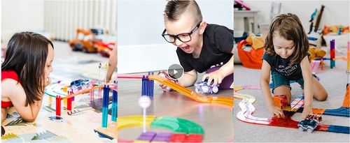 Tor magnetyczny samochodowy Picasso Tiles klocki magnetyczne 50 el duży na Arena.pl