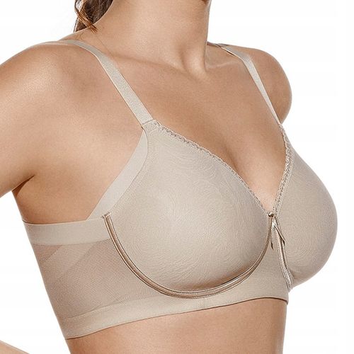 Biustonosz Usztywniany Gładki Modelujący Bez Fiszbin Codzienny Beżowy 85C na Arena.pl