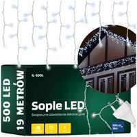 Światełka lampki świąteczne zewnętrzne sople na dom balkon ogrodowe 500 led