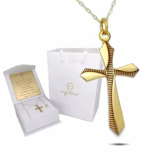 ZŁOTY KRZYŻYK ŁAŃCUSZEK 333 NA KOMUNIĘ CHRZEST zdjęcie 1