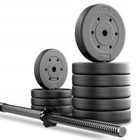 Zestaw obciążeń bitumicznych do ćwiczeń 46 kg gryf 150cm sztanga Trex