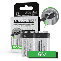 LiiBattaries MOCNY AKUMULATOR BATERIA LITOWO-JONOWA 9V USB-C 2szt 500mAh 9V