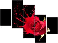 100 75CM OBRAZ 5 ELEM RÓŻANY PLUSK ŚCIENNY