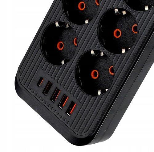 Przedłużacz Listwa Zasilająca Siec 2 M 3 Gniazda 230V + 5X USB na Arena.pl