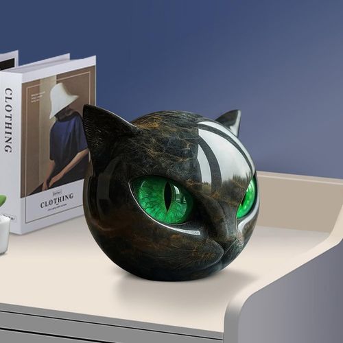 Luksusowy Czarny Kota Kamienna Rzeźba Czarna Obsydian Kryształowy Kamień Ko na Arena.pl