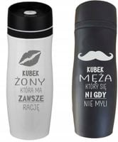 Prezent 2x kubek termiczny Żona Mąż grawer zestaw