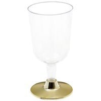 Kieliszki do wina plastikowe chromowane złote, 200 ml 6 szt.