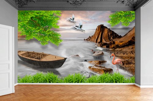 Fototapeta ŁÓDKA KAJAK PTAKI PELIKANY 300x210 na Arena.pl