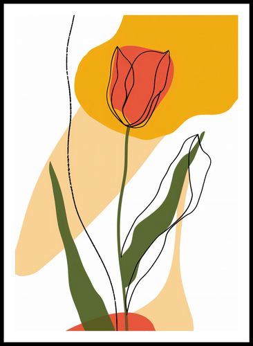 Plakat 59,4x84,1cm Przerysowany Tulipan na Arena.pl