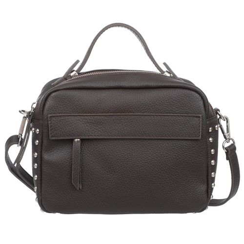 VERA PELLE torebka skórzana kuferek listonoszka z paskiem V167 c.brązowa na Arena.pl