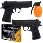 Pistolet metalowy na kulki plastikowe 6mm ASG imitacja MPK-S10 + 800 kulek