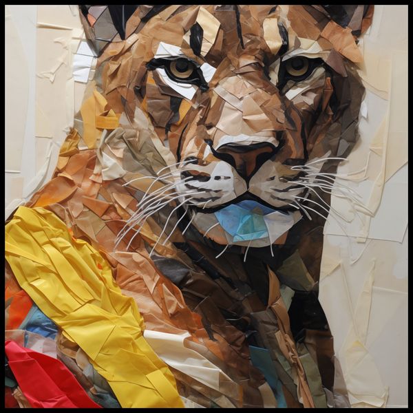 Plakat 80x80cm Papierowy Tygrys zdjęcie 2