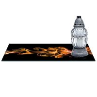 SZKLANA PODSTAWKA POD ZNICZE z dedykacją 60x20cm Miedź dym 68c