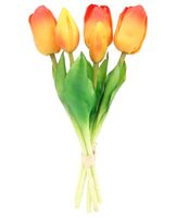 TULIPAN SILIKONOWY SZTUCZNE TULIPANY BUKIET 5 sztuk 29 cm POMARAŃCZOWE