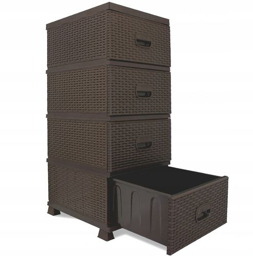 SZAFKA KOMODA REGAŁ 4 SZUFLADY DO ŁAZIENKI RATTAN na Arena.pl