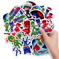 NAKLEJKI ETYKIETY NA ZESZYT NALEPKA Z POSTACIAMI PJMASKS WZORY 10SZT