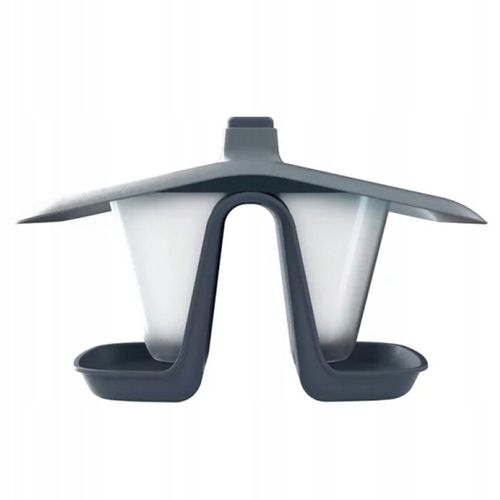 Nowoczesny KARMNIK DLA PTAKÓW na Zimę z DASZKIEM Podwójny Domek Antracyt na Arena.pl