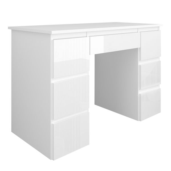 biurko MEGAN B3 BIAŁE FRONTY POŁYSK szkolne dla dziecka zdjęcie 1