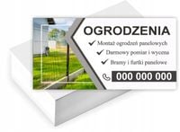 Wizytówki firmowe Foliowane 1000szt dużo wzorów OGRODZENIA BRAMY FURTKI