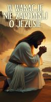 Baner religijny W WAKACJE NIE ZAPOMNIJ O JEZUSIE 200x100 cm