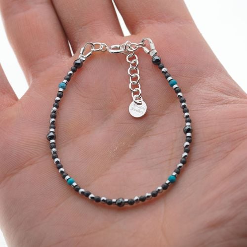 Bransoletka regulowana - Turkus, Hematyt i srebro na Arena.pl