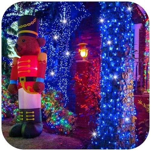 LAMPKI CHOINKOWE NIEBIESKIE 300 LED FLASH WEW/ZEW 22M ŚWIĄTECZNE NA CHOINKĘ na Arena.pl