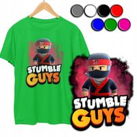 KOSZULKA DZIECIĘCA T-SHIRT Z NADRUKIEM - STUMBLE GUYS WZORY - L 146-152