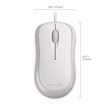 Microsoft 4YH-00008 Basic Optical Mouse for Business 1.83 m, White, USB na Arena.pl