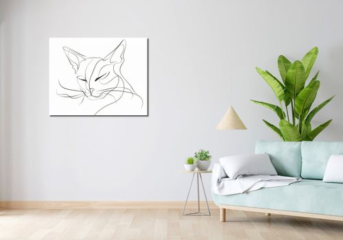 Obraz 90x70cm Linijny Kot na Arena.pl