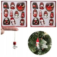 DREWNIANE ZAWIESZKI BOMBKI NA CHOINKĘ OZDOBY 20 SZTUK CHOINKOWE ŚWIĄTECZNE