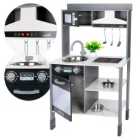 DREWNIANA KUCHNIA DLA DZIECI KINDERPLAY INTERAKTYWNY OKAP AKCESORIA