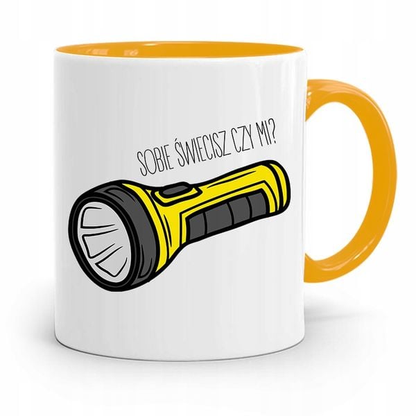 Kubek Żółty Dzień Ojca Dla Taty Sobie Świecisz? Z Nadrukiem Ze Zdjęciem zdjęcie 1