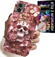 ETUI DO MOTOROLA EDGE 30 NEO - KOBIECE, MODNE WZORY, CZASZKA W RÓŻE