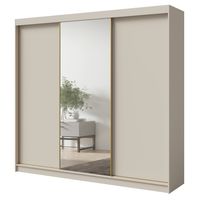 Szafa wysoka przesuwna z lustrem Fiore Plus 3D1L 250 Kaszmir/Złoty
