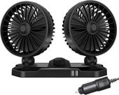 Wentylator samochodowy 12V podwójny obrotowy 360 na deskę 2 prędkości