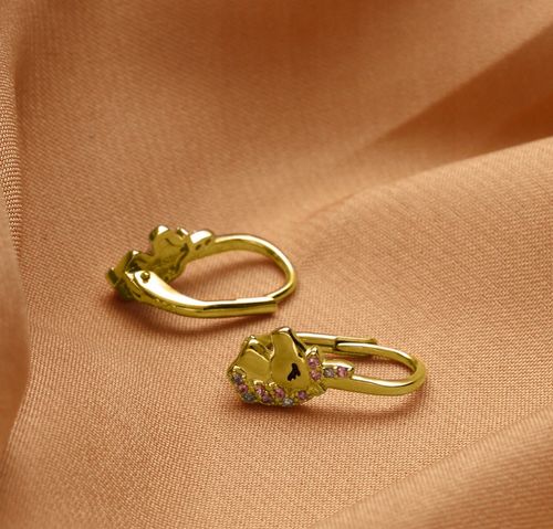 Srebrne kolczyki wiszące jednorożce dla dziewczynki dzieci srebro pozłacane na Arena.pl