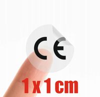 PRZEŹROCZYSTA Naklejka Certyfikowane Oznaczenie CE 1x1 cm 5 szt