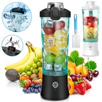 PRZENOŚNY BLENDER 600ML MINI BLENDER USB Z PĘDZLEM, SOKOWIRÓWKA ELEKTRYCZNA