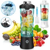 PRZENOŚNY BLENDER 600ML MINI BLENDER USB Z PĘDZLEM, SOKOWIRÓWKA ELEKTRYCZNA
