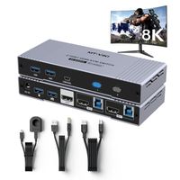 KVM Switch MT-VIKI 2-port HDMI 2.1 8K@60Hz USB 3.0 HDCP 2.3 HDR z pilotem
