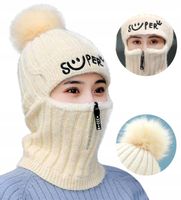 Czapka Zimowa Damska + Komin Ocieplana