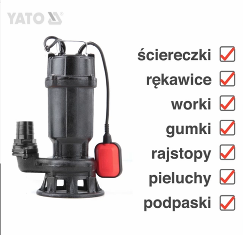 pompa do ścieków 750w z rozdrabniaczem - yt-85350 na Arena.pl